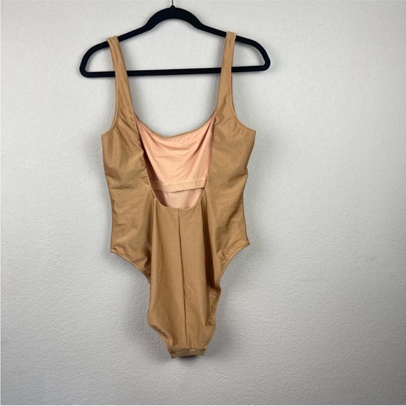 J.Crew Shiny Squareneck One Piece Swimsuit Liquid Bronze Women’s Size 14 - Picture 3 of 8